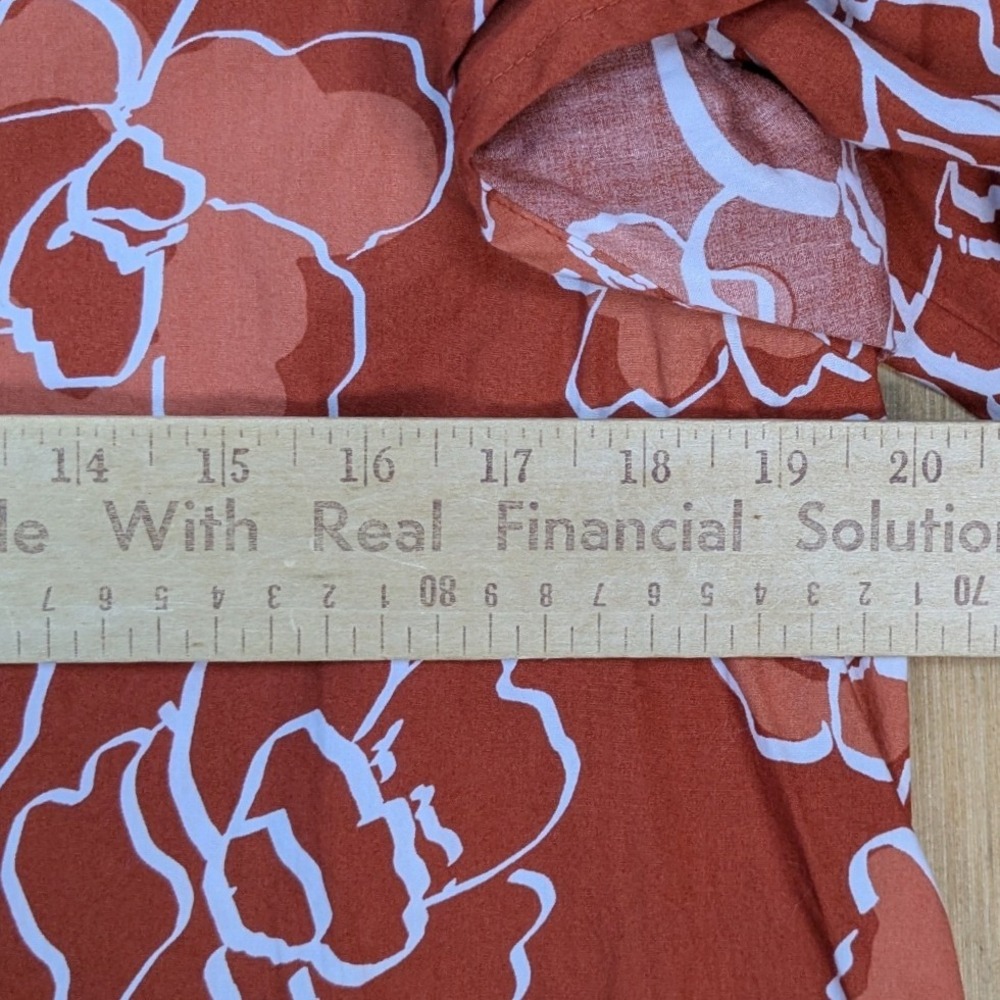 Sugarlips Rust Orange Floral Ruffle Mini Dress Cotton Large Boho Cottage Peasant - Picture 6 of 8